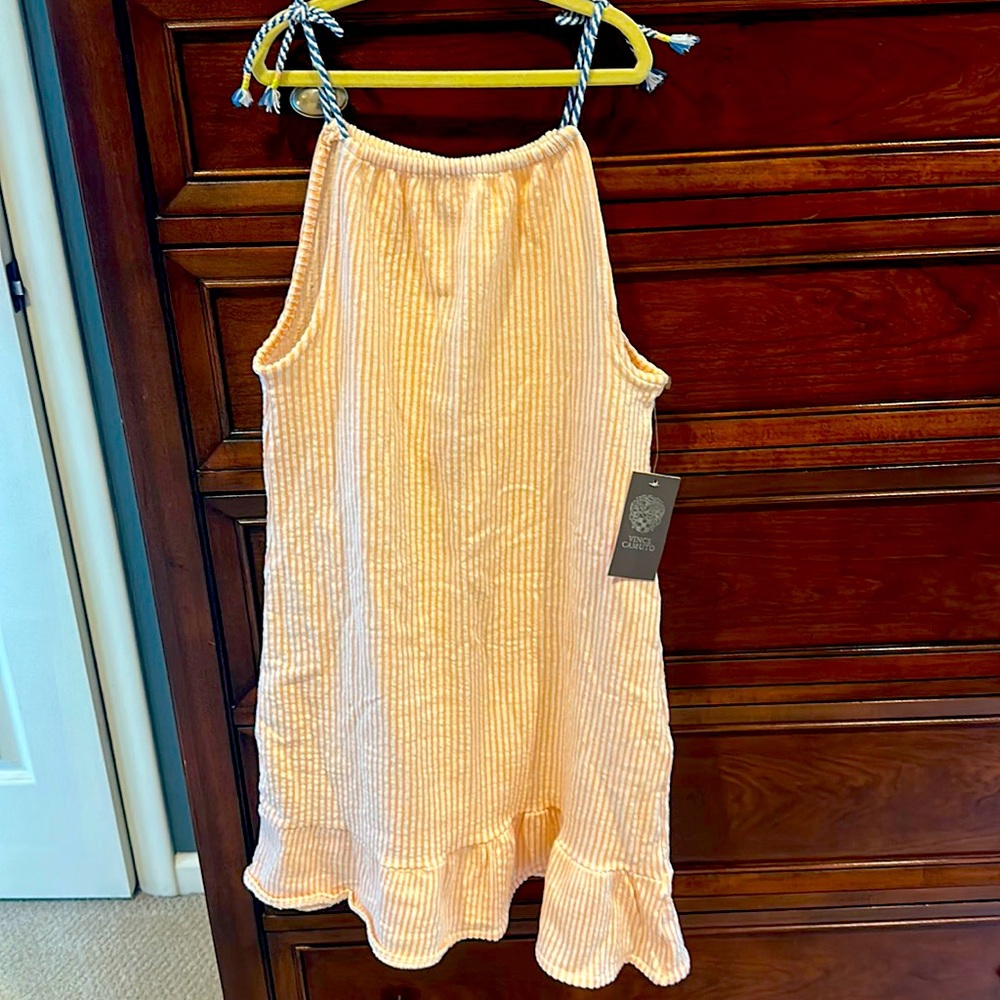 Vince Camuto pink and white stripe summer dress